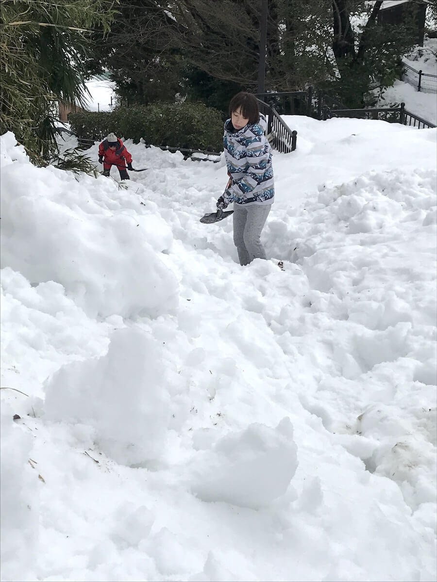 子来町一斉雪かき