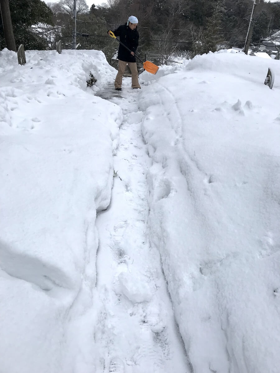 宝泉寺境内の雪かき